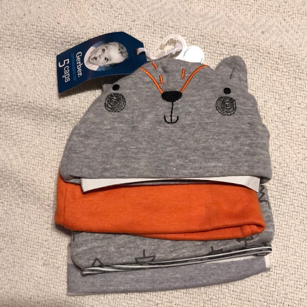 BNWT Set of 5 Baby Hats size 0-6